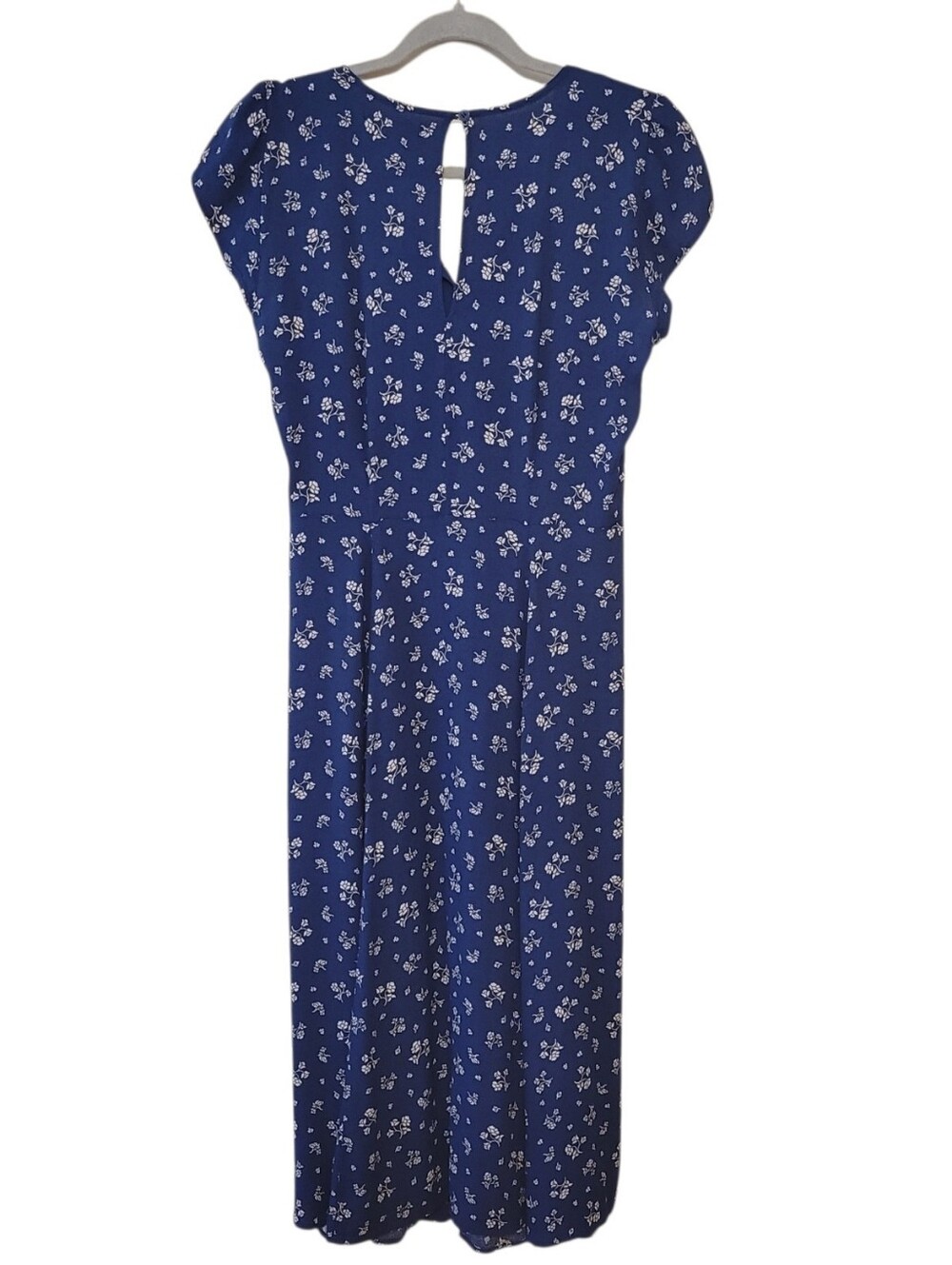 Reformation Maison Fauna Blue & White Floral Midi Dress Size 8 - Picture 4 of 6